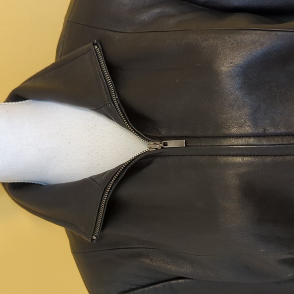 Valerie Stevens Lambskin Black Vintage Leather Jacket Size PL - Picture 4 of 11